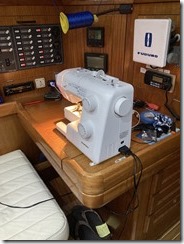 Sewing on a boat!